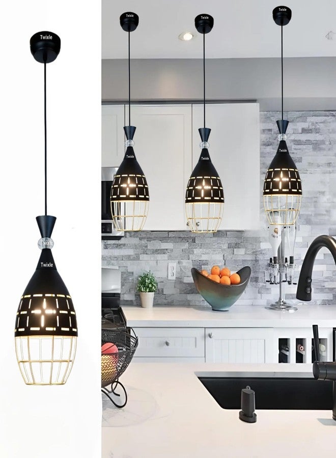 twixle Pendant Light Fixture, Aluminum Hanging Lamps for Kitchen Island, Dining Table, Living Room, Bedroom (with Bulb, 3, Pack) - Image 4
